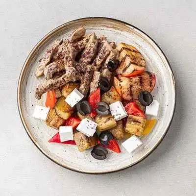 Gyro Beef Bowl with Feta and Garlic Yogurt